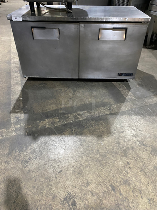 True Commercial 2 Door Work/Prep Top Lowboy Cooler! All Stainless Steel! On Casters! Model: TWT60 SN: 14212728 115V 60HZ 1 Phase - Image 1 of 8