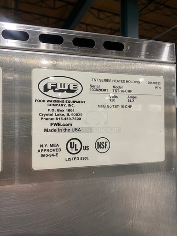 SWEET! FWE Single Door Electric Powered Food Warming Cabinet! Solid Stainless Steel! On Casters! Model: TST16CHP SN: 133820301 120V - Image 7 of 8