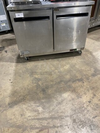 ARTIC AIR Commercial Stainless Steel 2 Door Undercounter Refrigerator! On Commercial Casters! Model AUC48R 115V/60Hz