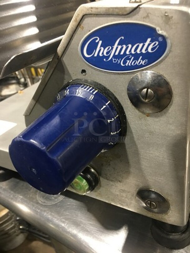 LATE MODEL! 2018 Globe Commercial Countertop Deli/ Meat Slicer! All Stainless Steel! WORKING WHEN REMOVED! Model: GC512 SN: 345504 115V - Image 8 of 9