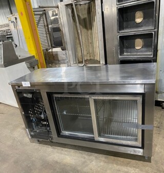 2010 Leader Stainless Steel 2 Door Slide Glass Bar Back Cooler! MODEL LB60S/C SN: PT030156 115V 1PH