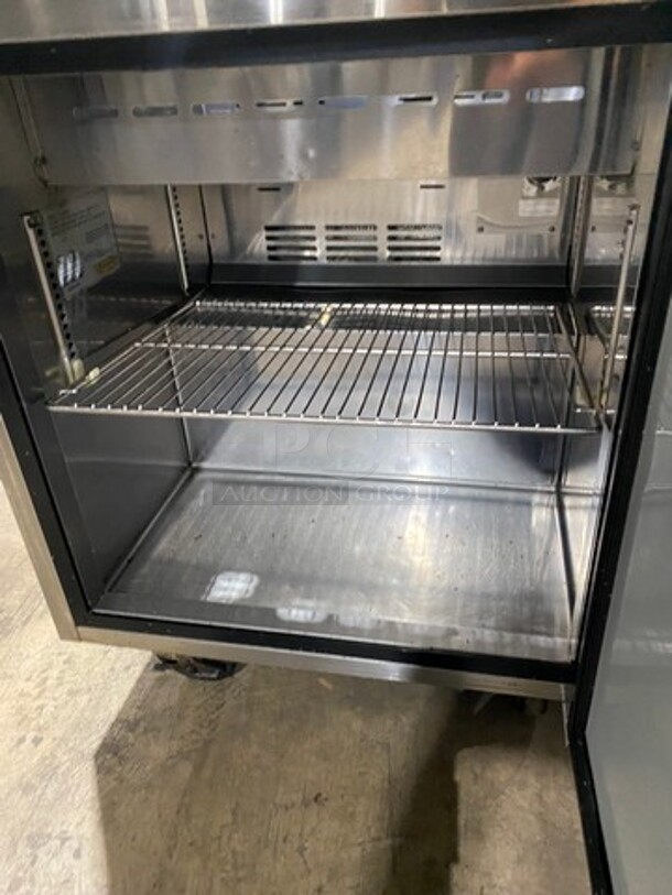 Turbo Air Commercial Refrigerated Sandwich Prep Table! With Commercial Cutting Board! With Single Door Storage Space Underneath! All Stainless Steel! On Casters! Model: TST28SD SN: S208406000 115V 60HZ 1 Phase - Image 6 of 10