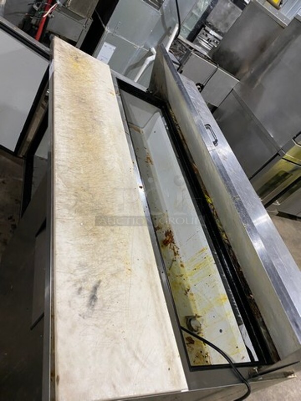 True Commercial Refrigerated Sandwich Prep Table! With Commercial Cutting Board! With 2 Door Underneath Storage Space! All Stainless Steel! On Casters! Model: TSSU6016 SN: 13826602 115V 60HZ 1 Phase - Image 7 of 8