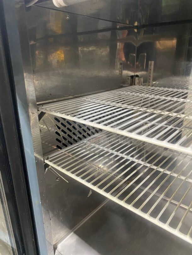 LATE MODEL! 2016 Central Commercial Refrigerated Bar Back Cooler! With 2 Glass Doors! All Stainless Steel! With Poly Coated Racks! 115V 1 Phase! Model 69K106 Serial 5165806! Working When Removed! - Image 7 of 9