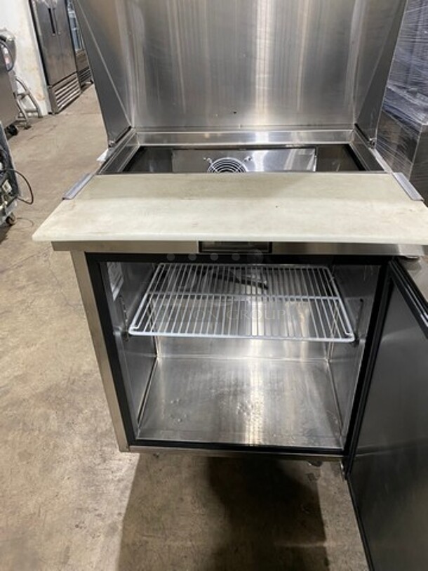 Atosa Commercial Refrigerated Sandwich Prep Table! With Commercial Cutting Board! With Single Door Storage Space! Poly Coated Rack! All Stainless Steel! On Casters! Model: MSF8301 SN: MSF830104216101500C40036 115V 60HZ 1 Phase - Image 5 of 10