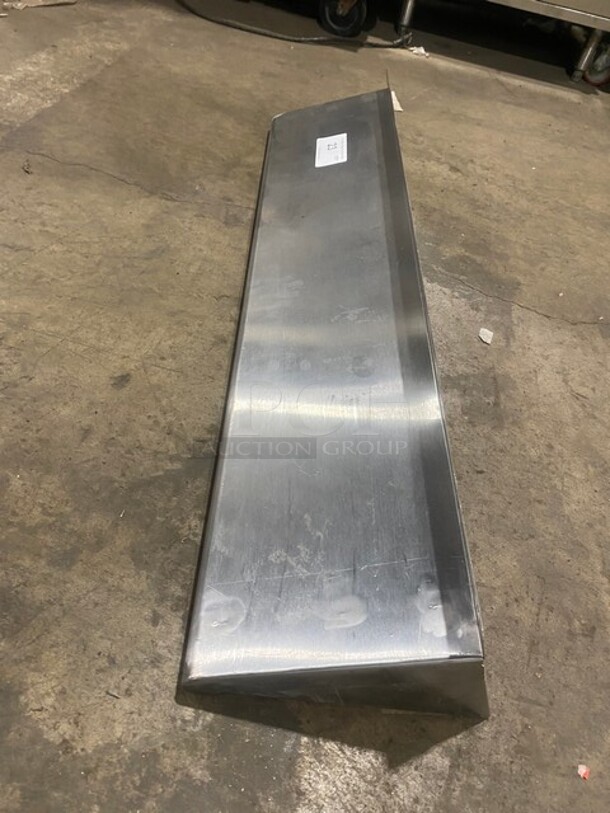 All Stainless Steel! Wall Mounted Commercial Shelf With Backsplash! - Image 2 of 4