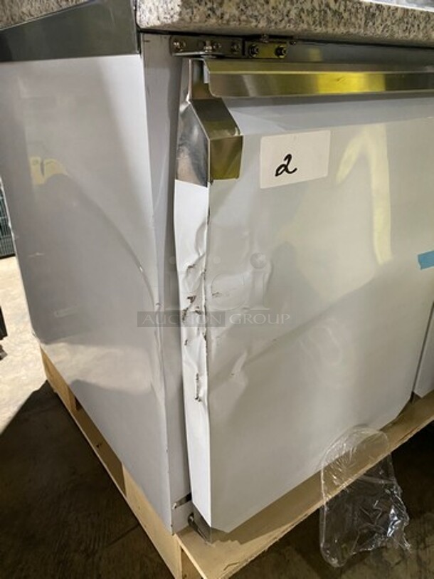 AMAZING! NEW! SCRATCH-N-DENT! Omcan Commercial Refrigerated Italian Style Marble Top Pizza Prep Table! With 3 Door Storage Space Underneath! Poly Coated Racks! All Stainless Steel! Model: PTCN0581 110V - Image 5 of 12