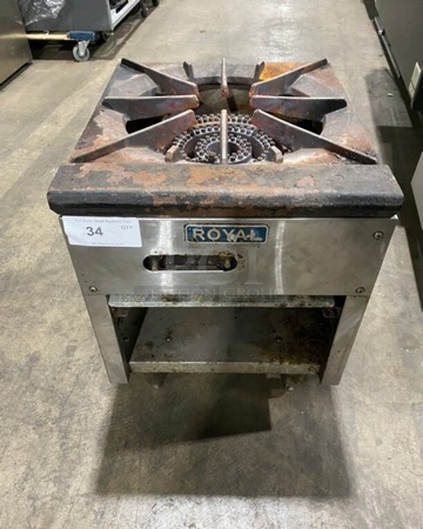 Royal Commercial Gas Powered Single Burner Stock Pot Range! Stainless Steel! On Legs! - Image 1 of 7