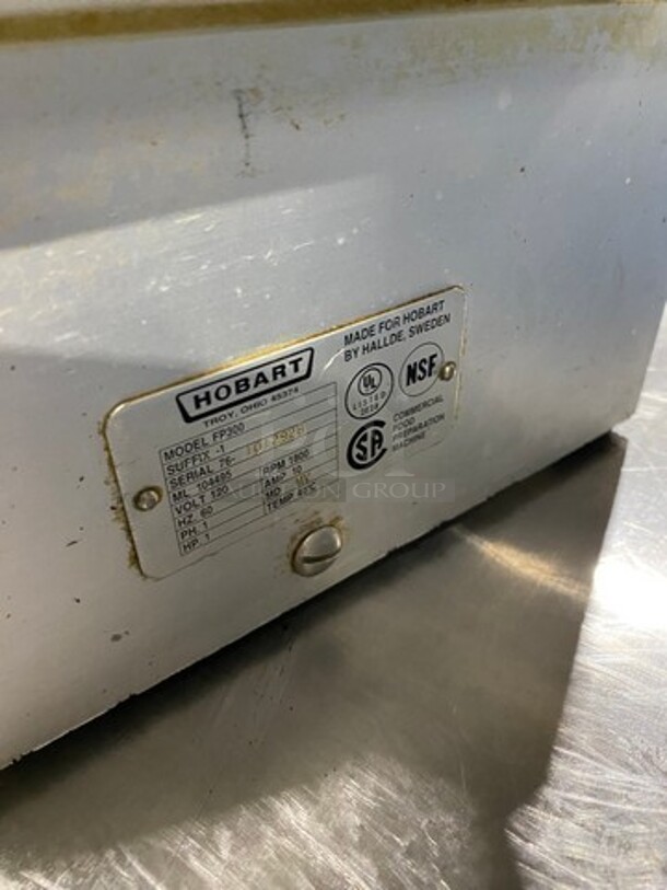  HOBART Commercial Continuous Feed Food Processor! Stainless Steel! Model FP300 Serial 76-101292B 120V/60Hz/1 Phase - Image 6 of 7