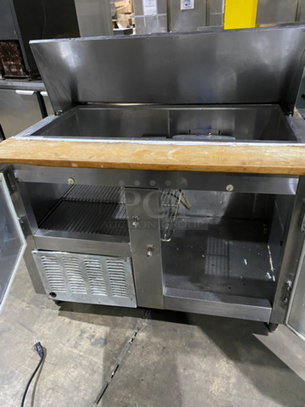 Leader Commercial Refrigerated Sandwich Prep Table! With 2 Door Storage Space Underneath! All Stainless! On Legs! 115V 60HZ 1 Phase - Image 5 of 10