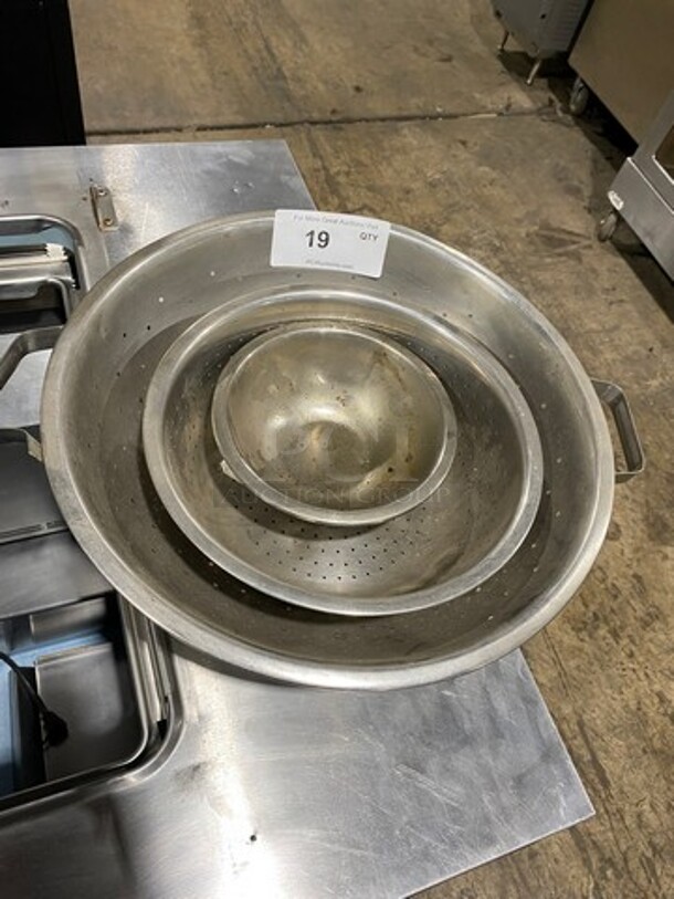 ALL ONE MONEY! Assorted Size Stainless Steel Perforated Bowls! - Image 2 of 6