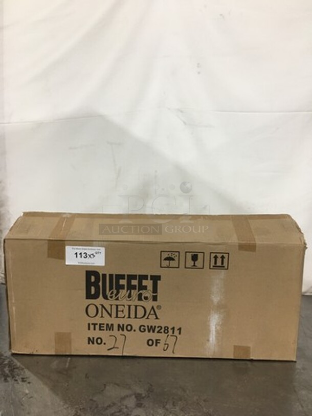 UNIQUE! NEW! IN THE BOX! Buffet Oneida 3 Piece Commercial Display Glass Platter! 3 In A Box! 1 Box Per Number! 3x Your Bid!