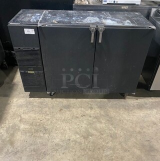 Glastender Metal Commercial 2 Door Back Bar Cooler! MODEL BB60L-BN(LR) SN: 134170336 120V 1PH