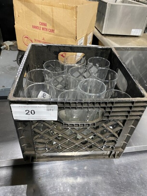 ALL ONE MONEY! Beer Drinking Glasses! Includes Black Poly Crate!