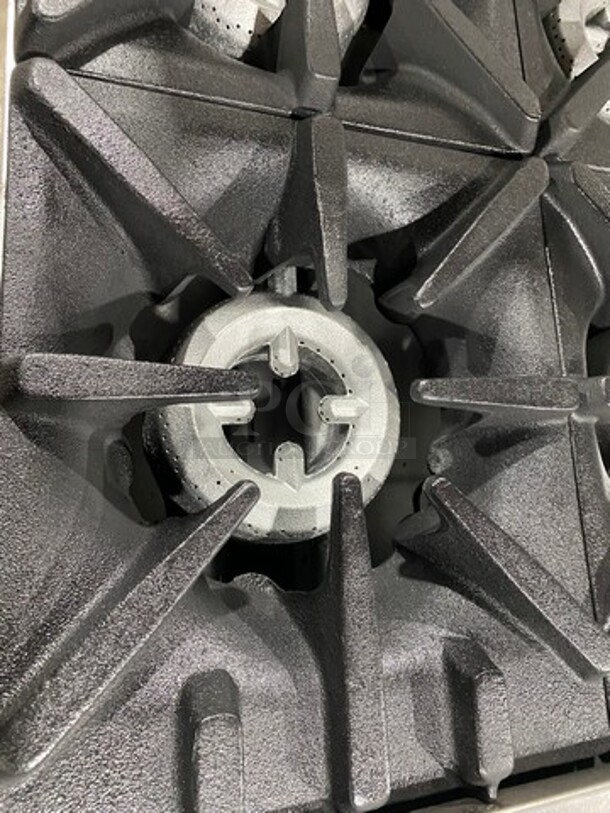 Garland Commercial Natural Gas Powered 6 Burner Stove! With Raised Back Splash! With Convection Oven Underneath! Metal Oven Rack! All Stainless Steel! On Casters! - Image 6 of 9