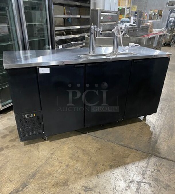 Micro Matic Commercial Refrigerated Dual Tower Kegerator! With 3 Door Storage Space Underneath! Model: MDD78 SN: 14090939M 115V 60HZ 1 Phase - Image 1 of 10