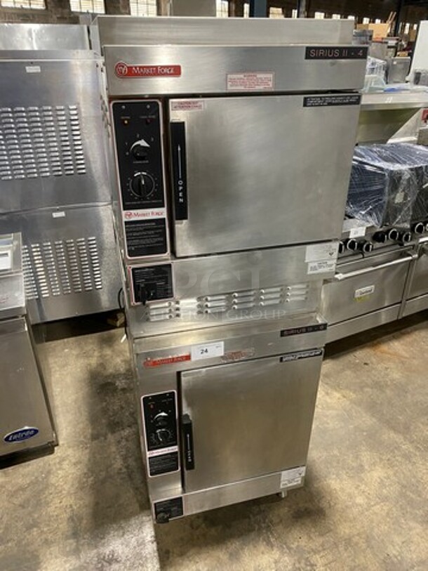 2014 Market Forge Commercial Natural Gas Powered Double Deck Steam Cabinet! All Stainless Steel! On Legs! 2x Your Bid Makes One Unit! Model: SIRIUS