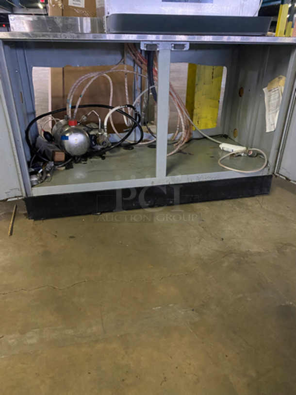 AMAZING FIND! Cornelius Commercial 8 Spout And Ice Dispenser Beverage System! With Ice-O-Matic Ice Making Machine Head! All On Stainless Steel Equipment Stand! With 2 Door Underneath Storage Space! All Stainless Steel! 2x Your Bid! Model: DF200BC 115V 60HZ 1 Phase, Model: ICE0500HT3 SN: 07121280011779 115V 60HZ 1 Phase - Image 6 of 10