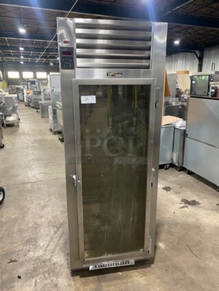Traulsen Commercial Single Door Reach In Cooler Merchandiser! With View Through Door! Poly Coated Racks! All Stainless Steel! Model: UR30WT SN: 219617 115V 60HZ 1 Phase