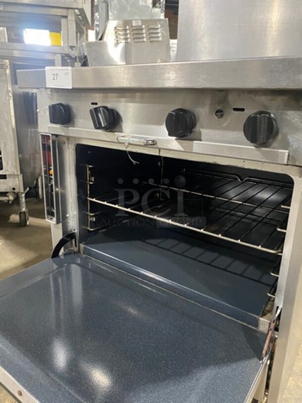 Southbend Commercial Natural Gas Powered 4 Burner Stove! With Raised Back Splash! With Oven Underneath! All Stainless Steel! On Casters! - Image 8 of 12