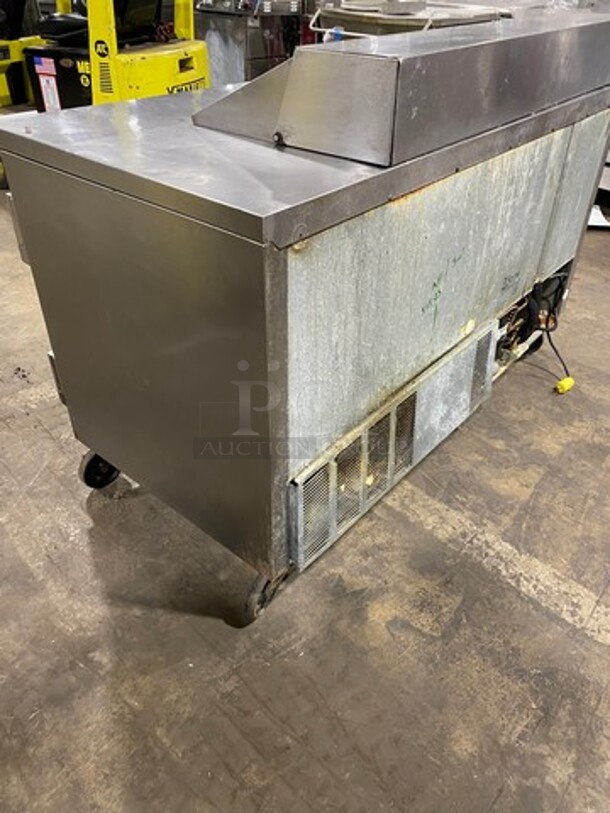 Beverage Air Commercial Refrigerated Sandwich Prep Table! With 2 Door Underneath Storage Space! With Poly Coated Racks! All Stainless Steel! On Casters! Model: SPE6012 115V 60HZ 1 Phase - Image 4 of 10