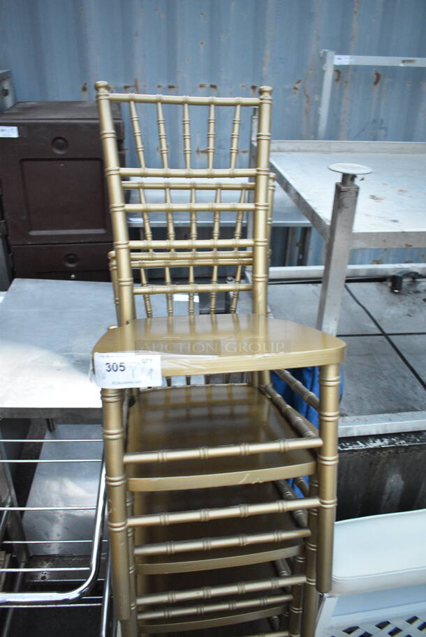 6 Gold Finish Chiavari Stackable Banquet Chairs. 6 Times Your Bid! - Image 2 of 3