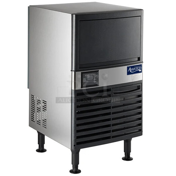 BRAND NEW SCRATCH AND DENT! Avantco 194UCF120A Stainless Steel Commercial Undercounter Self Contained Full Cube Ice Machine. 115 Volts, 1 Phase.  - Image 1 of 6