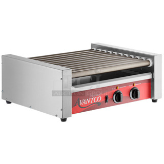 BRAND NEW SCRATCH AND DENT! 2023 Avantco 177RG1830NS Stainless Steel Commercial Countertop Hot Dog Roller. 120 Volts, 1 Phase. Tested and Working!