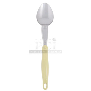 Lot of 4 BRAND NEW! Vollrath 6414050 Heavy-Duty Solid Spoon with Yellow Nylon Ergonomic Handle