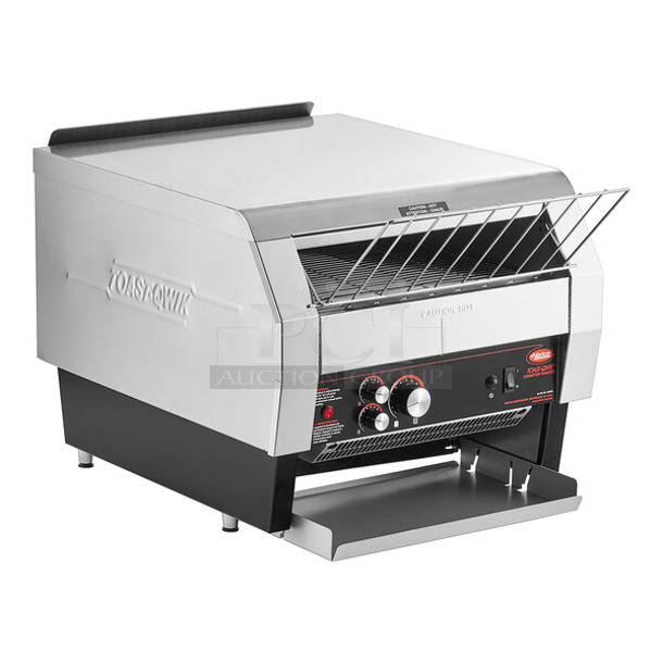 BRAND NEW SCRATCH AND DENT! Hatco TQ-1800H Stainless Steel Commercial Countertop Toast Qwik Conveyor Toaster - 3" Opening. 208 Volts, 1 Phase.  - Image 1 of 6
