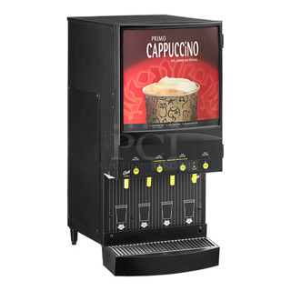 BRAND NEW SCRATCH AND DENT! Curtis CAFEPC4CS10000 Stainless Steel Countertop Cafe Series Primo PC4 Four Station Cappuccino Machine with Four 4 lb. Hopper. 120 Volts, 1 Phase. 