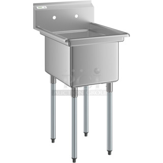 BRAND NEW SCRATCH AND DENT! Regency 600S11620  21" 16 Gauge Stainless Steel One Compartment Commercial Sink. 16" x 20" x 12" Bowl. No Legs.