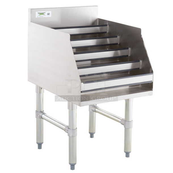 BRAND NEW SCRATCH AND DENT! Regency 600LDR2318  18" Five-Tiered Stainless Steel Liquor Display Rack - 23" Deep.  - Image 1 of 6