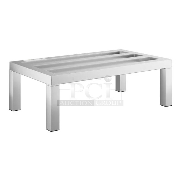 2 BRAND NEW SCRATCH AND DENT! Regency 600DUN1424 24" x 14" x 8" Aluminum Dunnage Rack - 1300 lb. Capacity. 2 Times Your Bid!  - Image 1 of 6