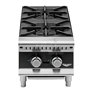 BRAND NEW SCRATCH AND DENT! Vollrath HPG2-12 Cayenne Stainless Steel 2 Burner Countertop Hot Plate / Range, Natural / LP Gas. 