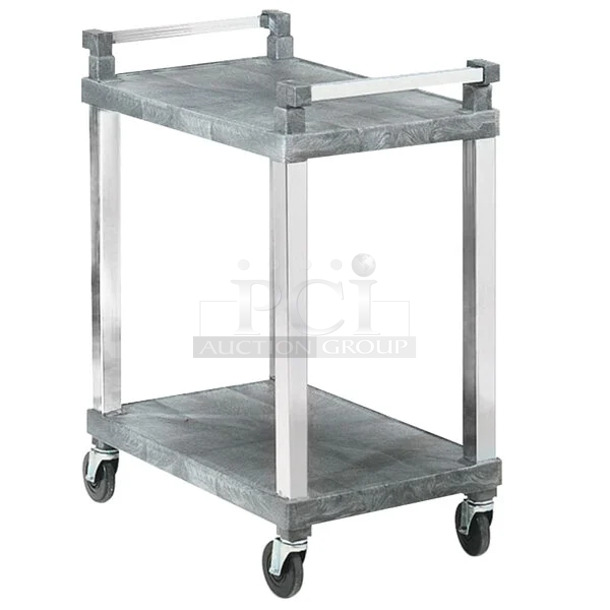 BRAND NEW SCRATCH AND DENT! Vollrath 97101 2 Shelf Utility Cart with Chrome Uprights - 200 lb. Capacity. May Be Missing Pieces.  - Image 1 of 3