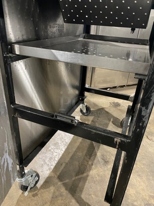 Henny Penny Commercial Floor Style Fryer Dump Station! With Overhead Heating Lamp! All Stainless Steel! Model FDS200! On Casters! - Image 7 of 8
