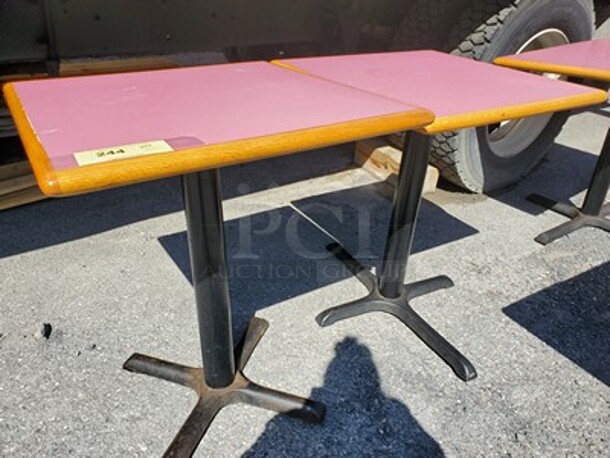 Pink Laminate Wood Top W/ Base 24X24 