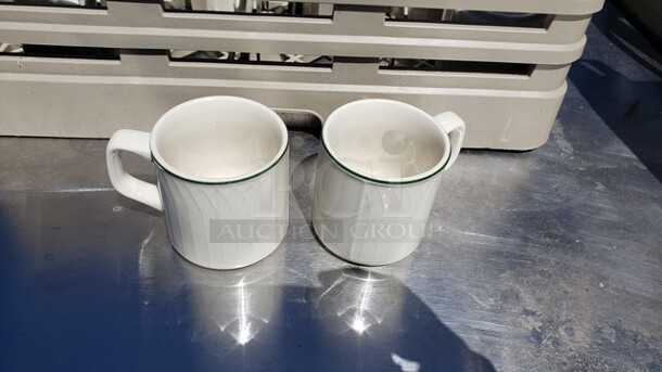 Lot of 16 Mugs and a 16-Compartment Glass Rack! - Image 1 of 2