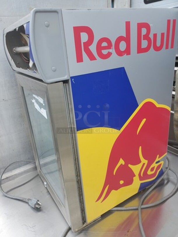 Red Bull Mini Fridge Baby Cooler|No Key (Damaged front panel) 13X16X22 - Image 3 of 5