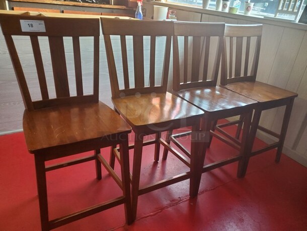 Wooden Restaurant Barstool BIDX8 - Image 1 of 3