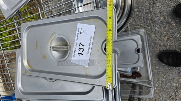 Lot of 5 Stainless Steel Lids for Food Pans - Image 4 of 4