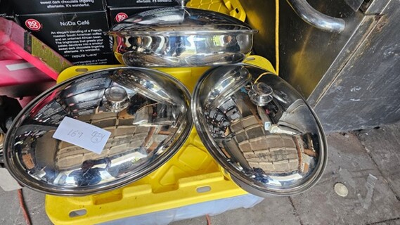 Lot of 3 Stainless Steel Oval Roasters w/ lids