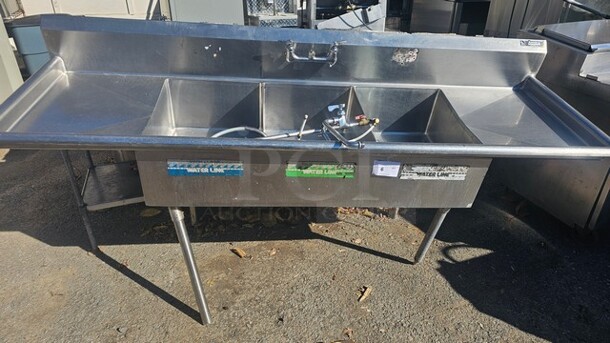 Stainless Steel 3 Compartment Sink - Image 1 of 4