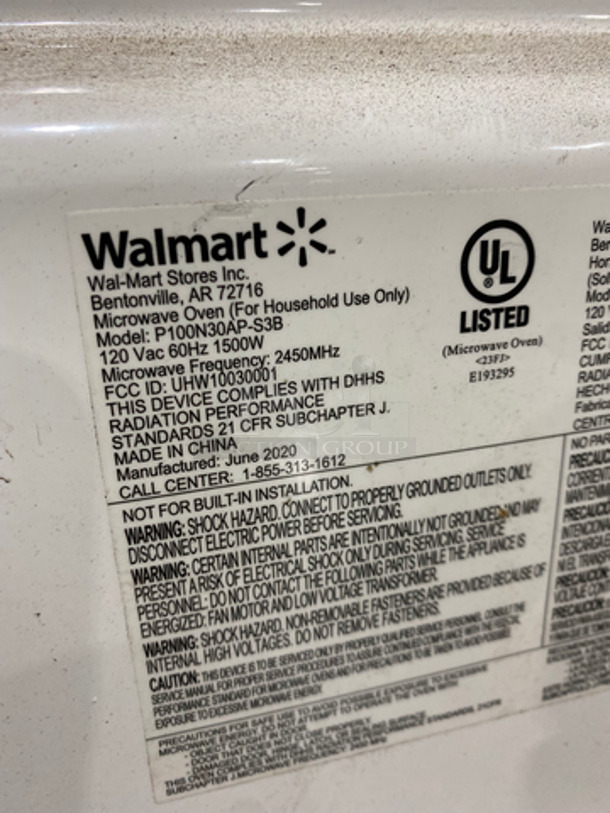 LATE MODEL! 2020 Hamilton Beach Countertop Microwave Oven! Model: P100N30APS3B - Image 5 of 8