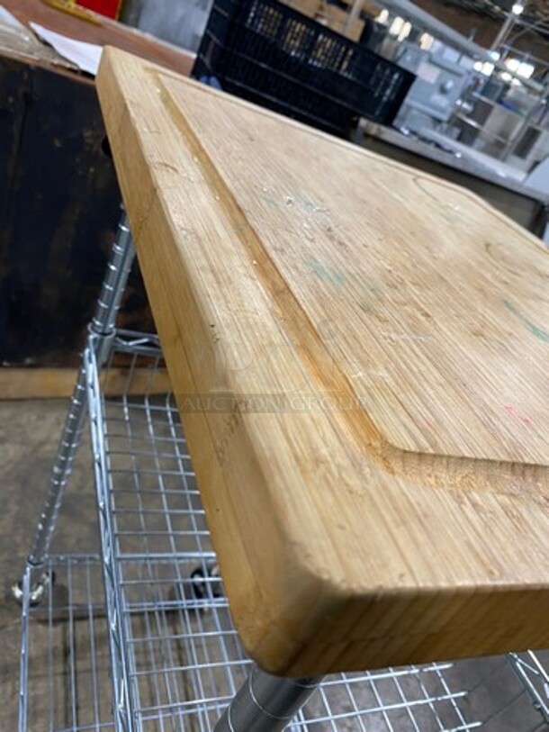 Commercial Butcher Block Table! With Storage Space Underneath! With Hooks On The Side! On Casters! - Image 6 of 6