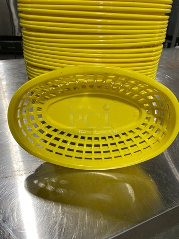 NEW! IN THE BOX! ALL ONE MONEY! 3DZ Tablecraft Yellow Poly Oval Fast Food Serving Baskets! - Image 3 of 6