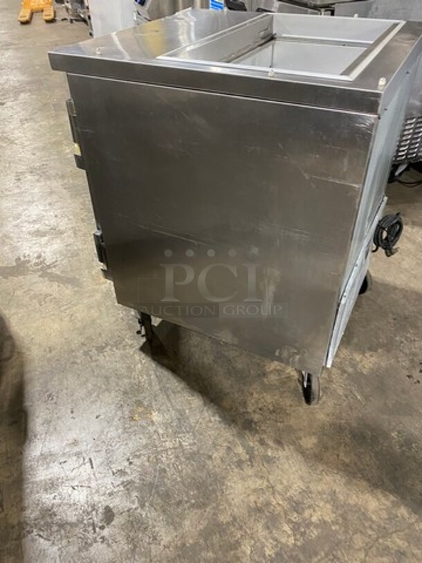 Beverage Air Commercial Refrigerated Sandwich Prep Table! With Single Door Storage Space Underneath! All Stainless Steel! On Casters! Model: SP27 SN: 7208954 115V 60HZ 1 Phase - Image 2 of 8