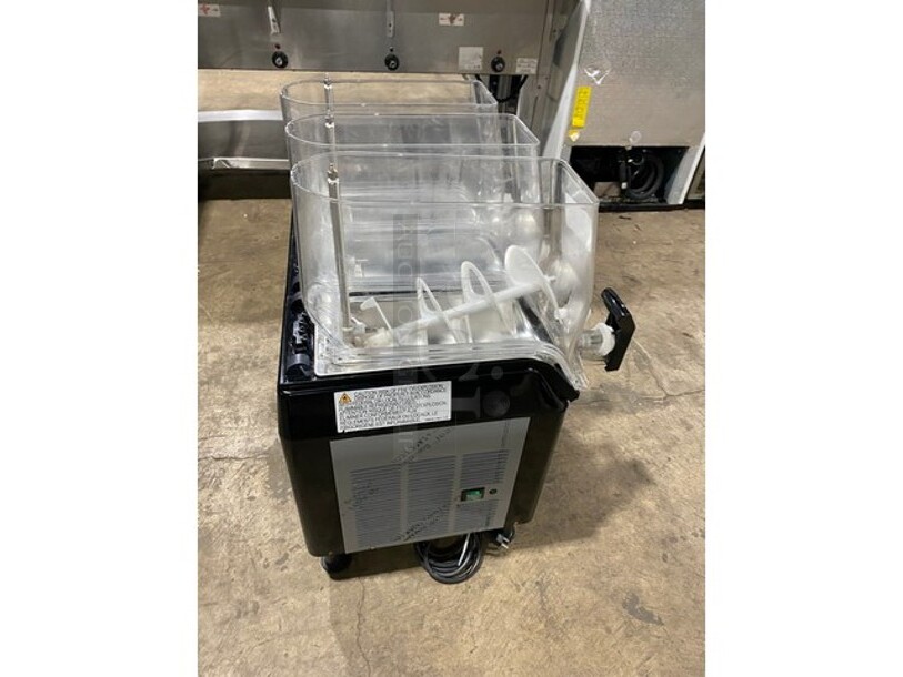 Elmeco FC3 Stainless Steel Commercial Countertop 3 Hopper Slushie. 115 Volts, 1 Phase. 25x24x28.  - Image 3 of 8