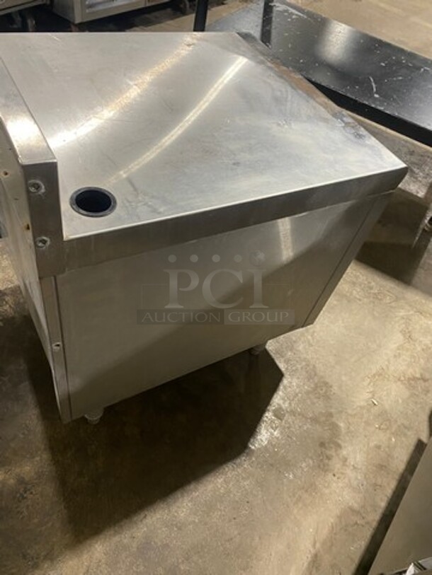 Custom Made Commercial Equipment Cabinet Stand! With Back Splash! With Single Door Storage Space Underneath! All Stainless Steel! On Legs! - Image 4 of 6